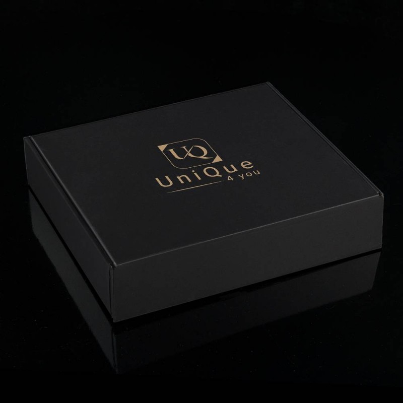 Cutie gift box personalizată cu logo Unique4you și sizzlepak negru