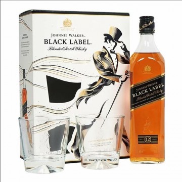 Whisky Black Label cu pahare